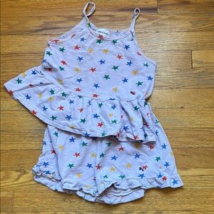 Bobo Choses lavender purple star peplum Colorful Print set ruffle 8-9